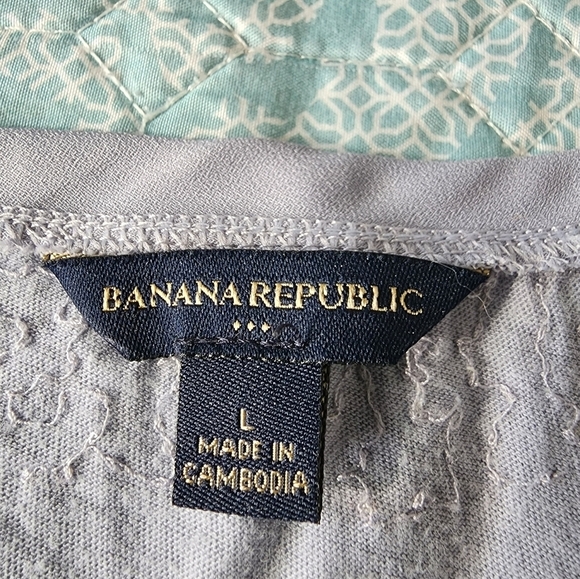 Banana Republic Lavender Sequin Scoop Neck Short Sleeve Women's Top Size L - Picture 3 of 5